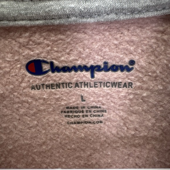 Champion Girls Rose Pink Long Sleeve Graphic Logo Hoodie Size Large - Picture 4 of 8